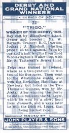 1988 Imperial Tobacco Derby and Grand National Winners #22 Trigo Back